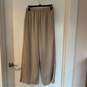 Jarbo linen and cotton pull on wide legged pants with side pockets
